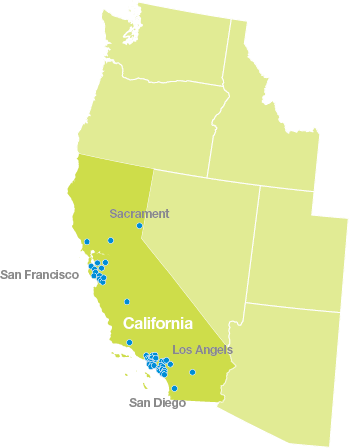 図：カリフォルニア州の水素ステーション